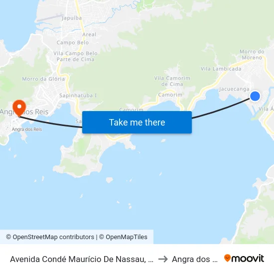 Avenida Condé Maurício De Nassau, 491-559 to Angra dos Reis map