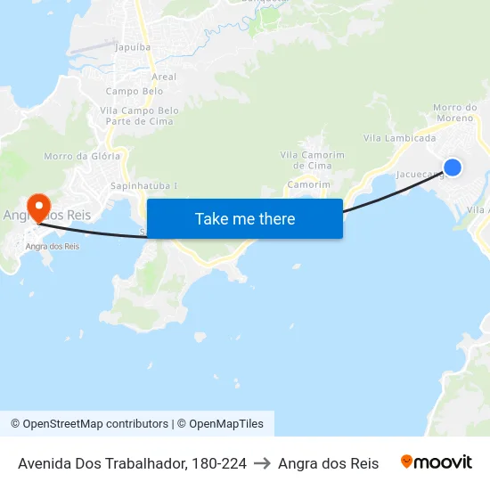 Avenida Dos Trabalhador, 180-224 to Angra dos Reis map
