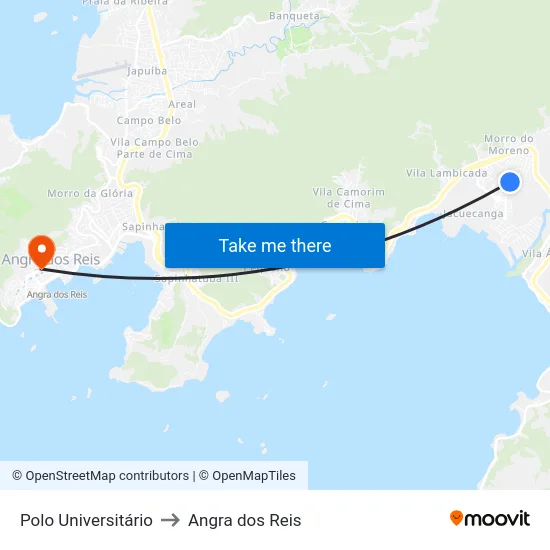 Polo Universitário to Angra dos Reis map