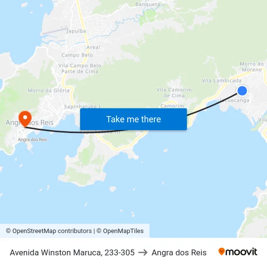 Avenida Winston Maruca, 233-305 to Angra dos Reis map