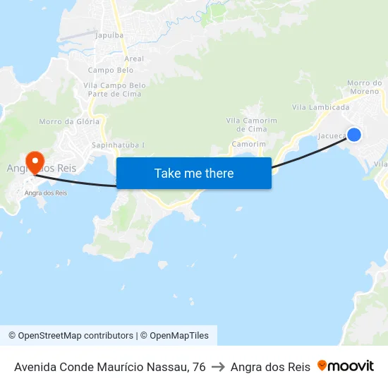 Avenida Conde Maurício Nassau, 76 to Angra dos Reis map