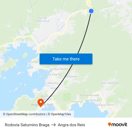 Rodovia Saturnino Braga to Angra dos Reis map