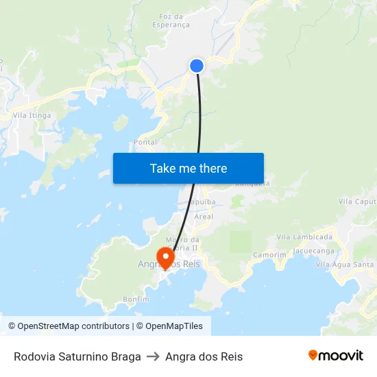 Rodovia Saturnino Braga to Angra dos Reis map