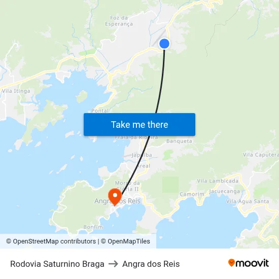 Rodovia Saturnino Braga to Angra dos Reis map