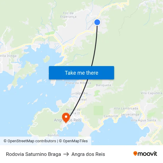 Rodovia Saturnino Braga to Angra dos Reis map