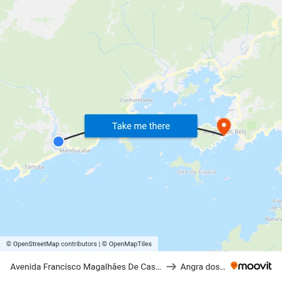 Avenida Francisco Magalhães De Castro, 889-979 to Angra dos Reis map
