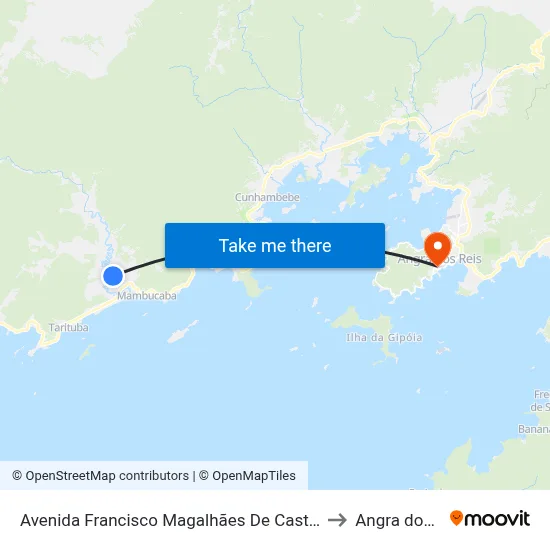 Avenida Francisco Magalhães De Castro, 1044-1084 to Angra dos Reis map