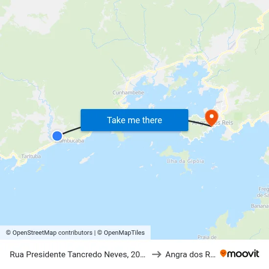 Rua Presidente Tancredo Neves, 206-416 to Angra dos Reis map