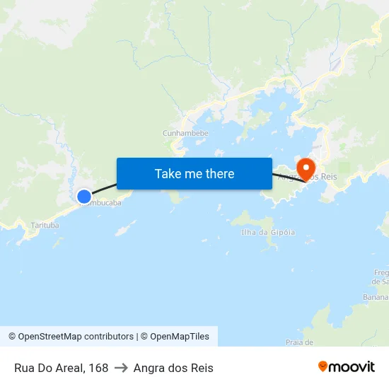 Rua Do Areal, 168 to Angra dos Reis map