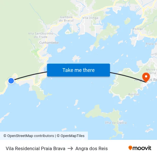 Vila Residencial Praia Brava to Angra dos Reis map
