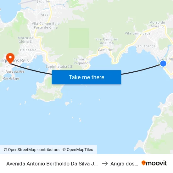 Avenida Antônio Bertholdo Da Silva Jordão, 6253 to Angra dos Reis map