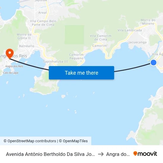Avenida Antônio Bertholdo Da Silva Jordão, 5298-6254 to Angra dos Reis map