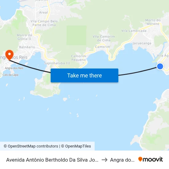 Avenida Antônio Bertholdo Da Silva Jordão, 5298-6254 to Angra dos Reis map