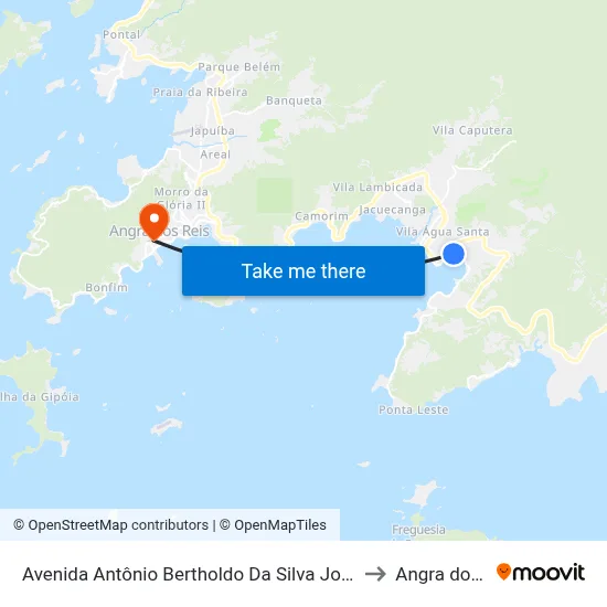 Avenida Antônio Bertholdo Da Silva Jordão, 4602-4930 to Angra dos Reis map