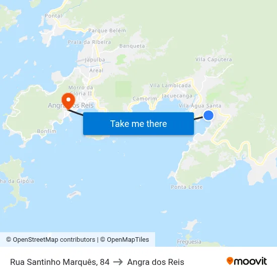 Rua Santinho Marquês, 84 to Angra dos Reis map