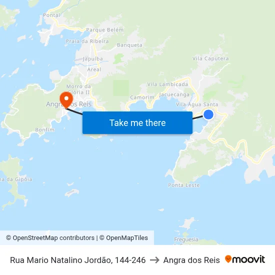 Rua Mario Natalino Jordão, 144-246 to Angra dos Reis map