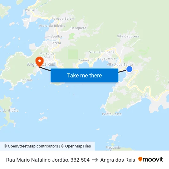 Rua Mario Natalino Jordão, 332-504 to Angra dos Reis map