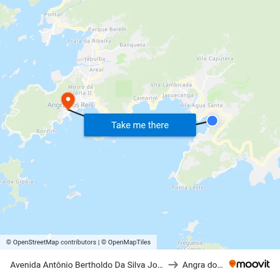 Avenida Antônio Bertholdo Da Silva Jordão, 3868-3934 to Angra dos Reis map