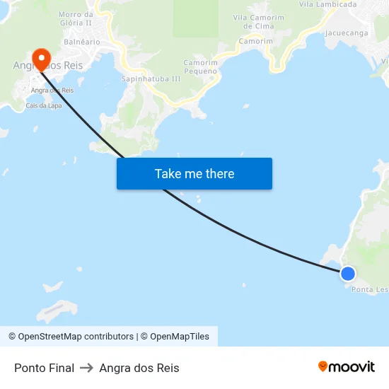 Ponto Final to Angra dos Reis map