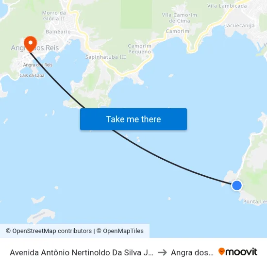 Avenida Antônio Nertinoldo Da Silva Jordão, 8246 to Angra dos Reis map