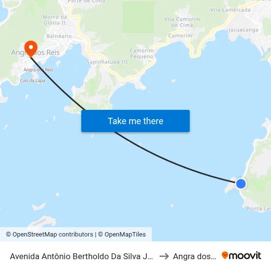 Avenida Antônio Bertholdo Da Silva Jordão, 8943 to Angra dos Reis map