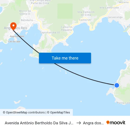 Avenida Antônio Bertholdo Da Silva Jordão, 8943 to Angra dos Reis map