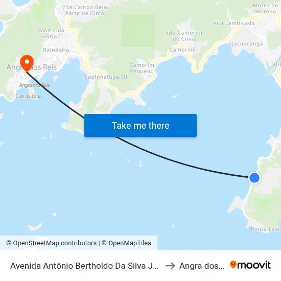 Avenida Antônio Bertholdo Da Silva Jordão, 8943 to Angra dos Reis map