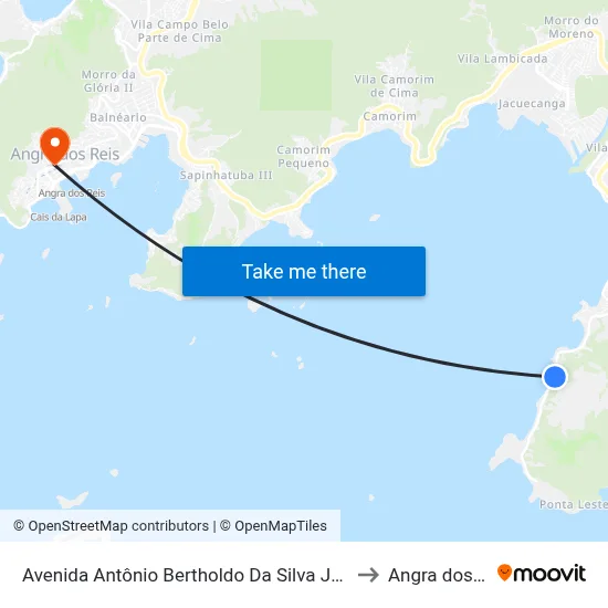 Avenida Antônio Bertholdo Da Silva Jordão, 6489 to Angra dos Reis map
