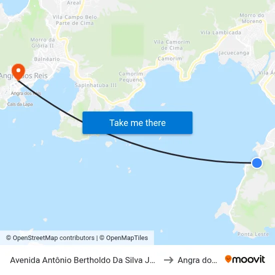 Avenida Antônio Bertholdo Da Silva Jordão, 278-354 to Angra dos Reis map