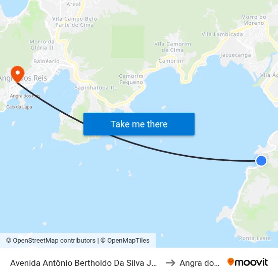 Avenida Antônio Bertholdo Da Silva Jordão, 356-588 to Angra dos Reis map