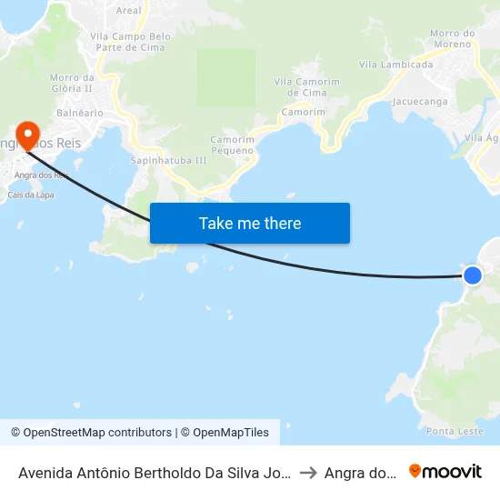 Avenida Antônio Bertholdo Da Silva Jordão, 888-1244 to Angra dos Reis map
