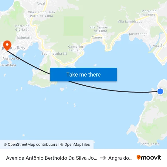 Avenida Antônio Bertholdo Da Silva Jordão, 888-1244 to Angra dos Reis map
