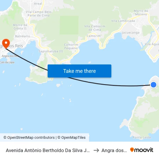 Avenida Antônio Bertholdo Da Silva Jordão, 1404 to Angra dos Reis map