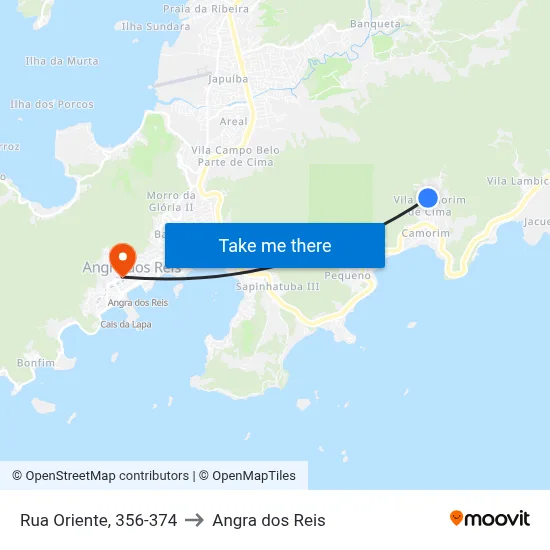 Rua Oriente, 356-374 to Angra dos Reis map