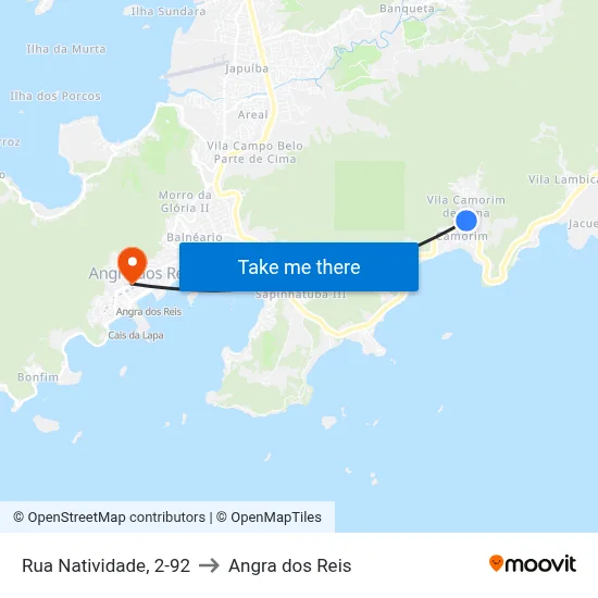 Rua Natividade, 2-92 to Angra dos Reis map