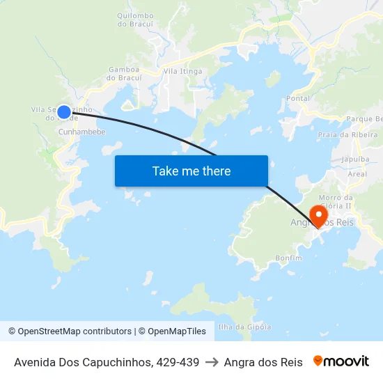Avenida Dos Capuchinhos, 429-439 to Angra dos Reis map