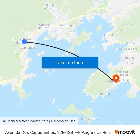 Avenida Dos Capuchinhos, 328-428 to Angra dos Reis map