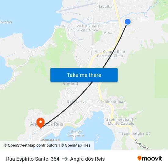 Rua Espírito Santo, 364 to Angra dos Reis map