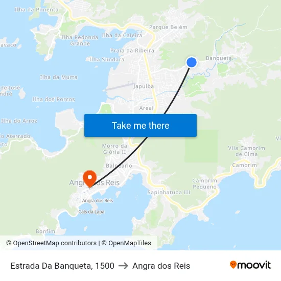 Estrada Da Banqueta, 1500 to Angra dos Reis map