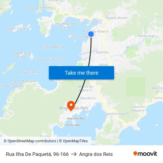 Rua Ilha De Paquetá, 96-166 to Angra dos Reis map