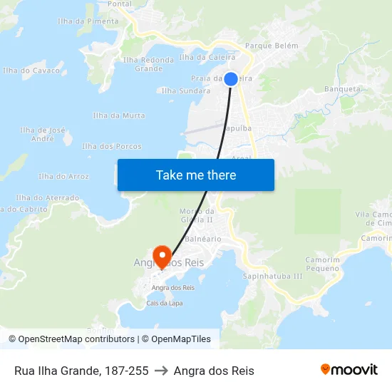 Rua Ilha Grande, 187-255 to Angra dos Reis map