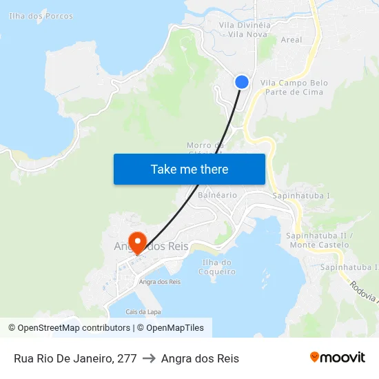 Rua Rio De Janeiro, 277 to Angra dos Reis map