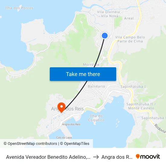 Avenida Vereador Benedito Adelino, 275 to Angra dos Reis map