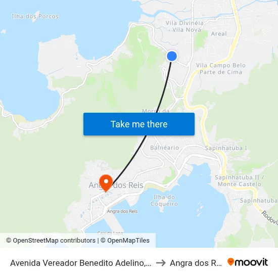 Avenida Vereador Benedito Adelino, 412 to Angra dos Reis map