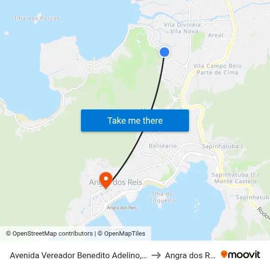 Avenida Vereador Benedito Adelino, 406 to Angra dos Reis map