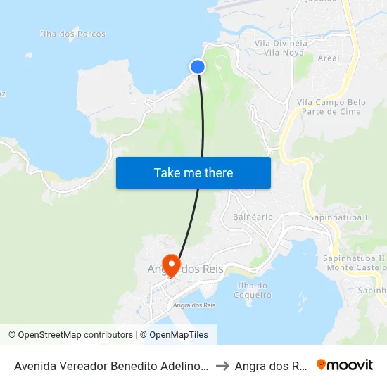 Avenida Vereador Benedito Adelino, 23 to Angra dos Reis map