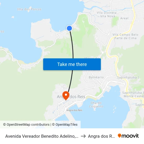 Avenida Vereador Benedito Adelino, 105 to Angra dos Reis map