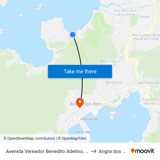 Avenida Vereador Benedito Adelino, 5-163 to Angra dos Reis map