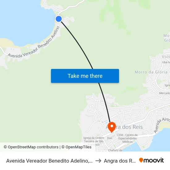 Avenida Vereador Benedito Adelino, 139 to Angra dos Reis map