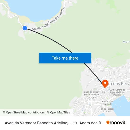 Avenida Vereador Benedito Adelino, 130 to Angra dos Reis map